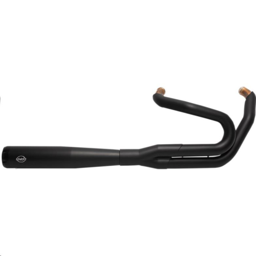 S&S Cycle - S&S Cycle Superstreet 50-State 2-Into-1 Exhaust Systems - Black with Black End Cap - 550-0846A