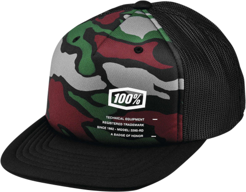 100% - 100% Trooper Youth Hat - 20082-064-00 - Black/Red/Green - OSFA