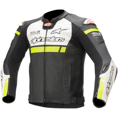 Alpinestars - Alpinestars Missile Ignition Airflow Leather Jacket - 3100220-125-56 - Black/White/Fluo Yellow - 56