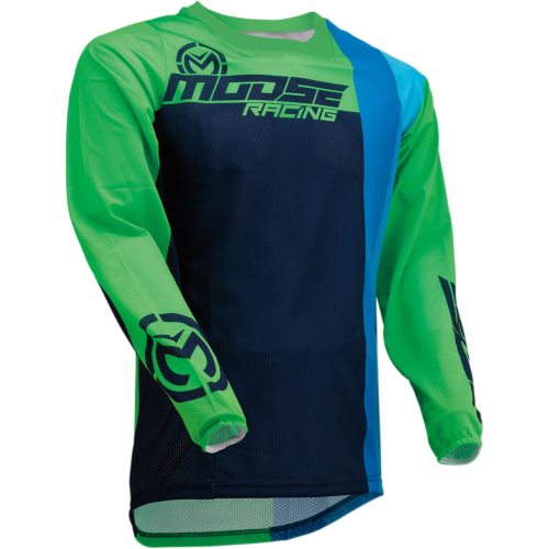 Moose Racing - Moose Racing Sahara Jersey - 2910-5697 - Navy/Green - Medium