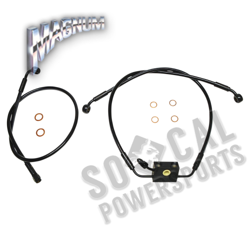 Magnum - Magnum Black Coated XR Stainless Front Brakeline Kit with Black Fittings - 22in. Total Length - SBB1335-22