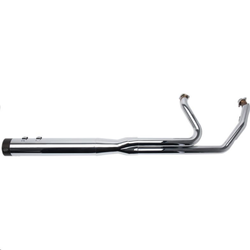 S&S Cycle - S&S Cycle Sidewinder 2-Into-1 Exhaust System - Chrome with Black Highlighted Machined End Cap - 550-0758B