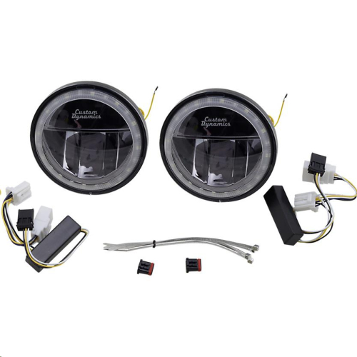 Custom Dynamics - Custom Dynamics 4.5in. TruBeam LED Passing Lamps - Black Chrome - CDTB-45-AW-2B