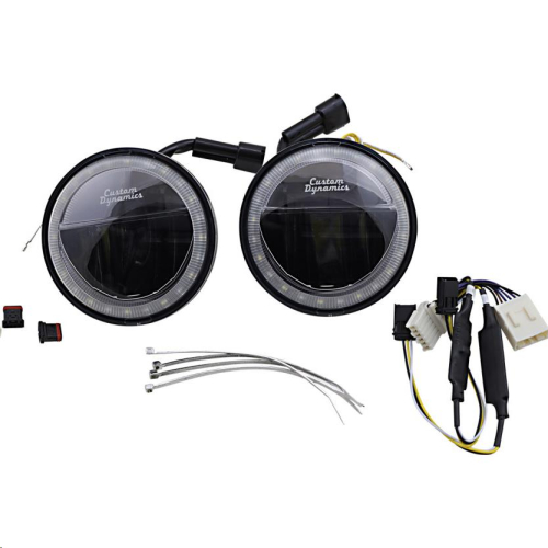 Custom Dynamics - Custom Dynamics 4.5in. TruBeam LED Passing Lamps - Black Chrome - CDTB-45-AW-3B