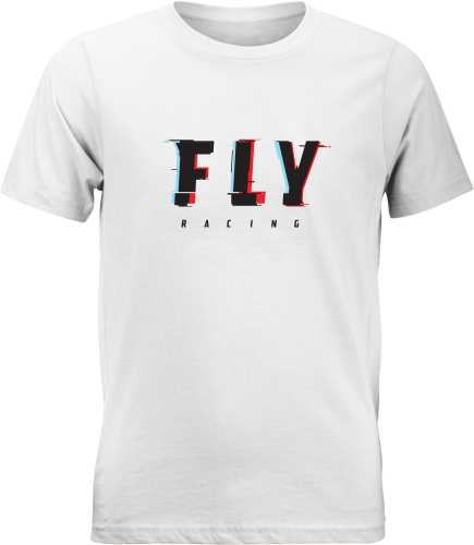 Fly Racing - Fly Racing Fly Boys Glitch T-Shirt - 352-1101YL - White - Large
