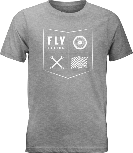 Fly Racing - Fly Racing Fly All Things Moto Youth T-Shirt - 352-1213YL - Stone Gray - Large