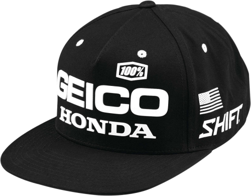 100% - 100% Gieco Honda Podium Hat - 20900-011-01 - Black - OSFM