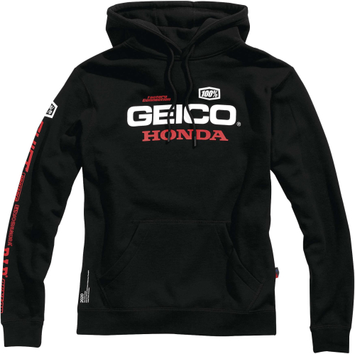 100% - 100% Geico Honda Salvo Hoody - 36905-001-10 - Black - Small