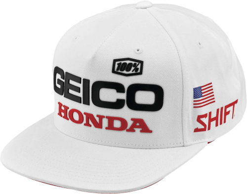 100% - 100% Gieco Honda Podium Hat - 20900-000-01 - White - OSFM