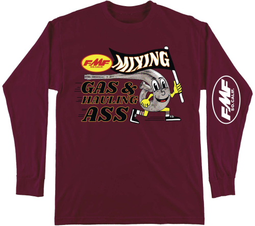 FMF Racing - FMF Racing Fly The Flag Long Sleeve T-Shirt - FA9119902-BUR-LG - Burgandy - Large