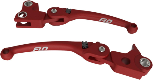 Flo Motorsports - Flo Motorsports Mx Style Adjustable Levers - Red - HD-808R