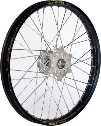 Dubya - Dubya MX Front Wheel with Excel Takasago Rim 1.60x21 - Silver Hub/Black Rim - 56-3104SB