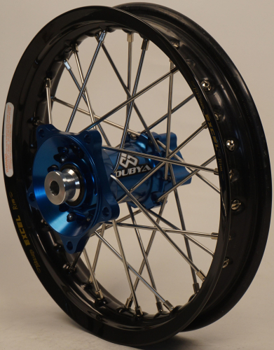 Dubya - Dubya MX Rear Wheel with Excel Takasago Rim - 1.60X12 - Blue Hub/Black Rim - 56-3186DB