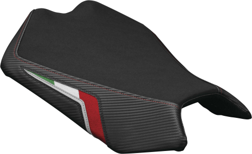 Luimoto - Luimoto Team Italia Suede Rider Seat Covers - Black/Italian Flag/Red - 9012101