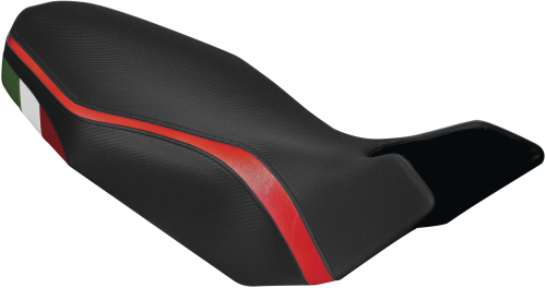 Luimoto - Luimoto Team Italia Rider Seat Covers - CF Black/Red/Italian Flag - 1082106