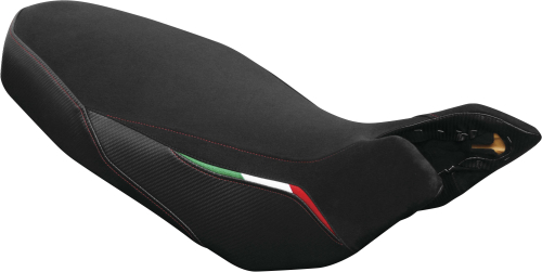 Luimoto - Luimoto Team Italia Suede Rider Seat Covers - Suede Black/CF Black/Italian Flag - 1083101
