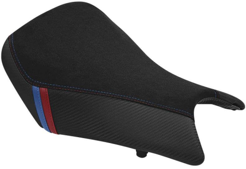 Luimoto - Luimoto Motorsports Edition Rider Seat Covers - CF Black/Red/Blue/CF Black - 8022102