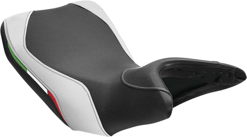 Luimoto - Luimoto Team Italia Rider Seat Covers - CF Black/CF Pearl/Italian Flag - 1211103
