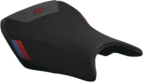Luimoto - Luimoto Motorsports Edition Rider Seat Covers - Black Suede/Red/Perforated/Red R Logo - 8062102