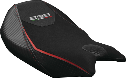 Luimoto - Luimoto Veloce Rider Seat Covers - Suede Black/Red/Perforated Black - 1253101