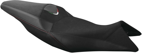 Luimoto - Luimoto Team Italia Rider Seat Covers - Black Suede/Italian Flag/CF Black/Red - 9101101