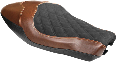 Luimoto - Luimoto Diamond II Rider Seat Covers - Suede Black/Vintage Dark Brown/Perforated - 1471101