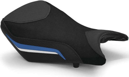 Luimoto - Luimoto Technik Rider Seat Covers - Black/CF Black/White RR/Blue - 8021104