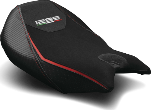 Luimoto - Luimoto Veloce Rider Seat Covers - Suede Black/Red/CF Black/Perforated Black - 1301101