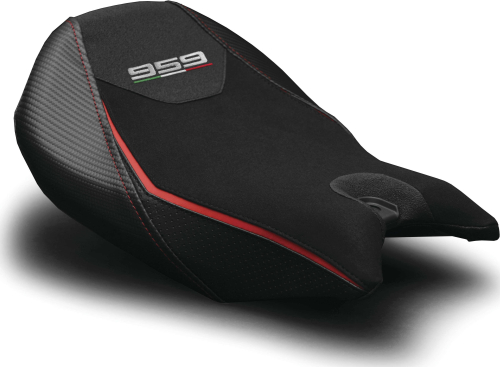 Luimoto - Luimoto Veloce Rider Seat Covers - Suede Black/Red/Perforated Black - 1351101