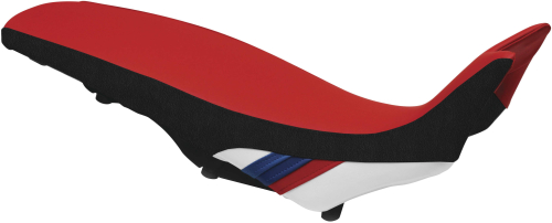 Luimoto - Luimoto Motorsports Edition Rider Seat Covers - Red/Black/White/M Stripes - 8031101