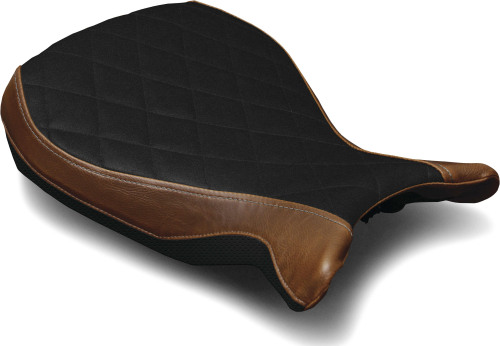 Luimoto - Luimoto Diamond Edition Rider Seat Covers - Suede/Vintage Brown/Perforated Black - 8161104