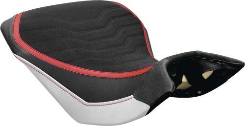 Luimoto - Luimoto Team Italia Rider Seat Covers - Suede Black/CF White/Red - 1331102