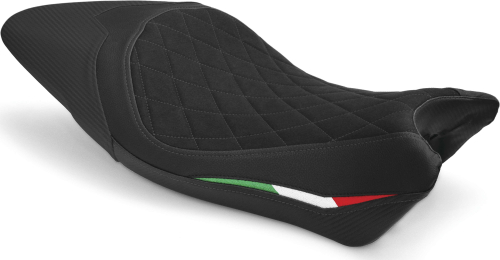 Luimoto - Luimoto Diamond Edition Rider Seat Covers - Suede Black/Black/CF Black - 1462102