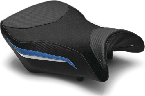 Luimoto - Luimoto Technik Rider Seat Covers - Black/CF Black/Blue/CF White - 8041104