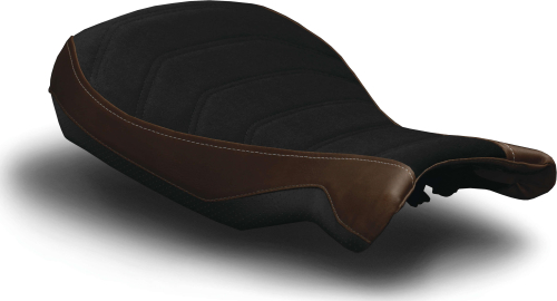 Luimoto - Luimoto Vintage Rider Seat Covers - Suede/Vintage Dark Brown/Perforated Black - 8051106