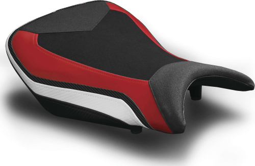 Luimoto - Luimoto Technik Rider Seat Covers - Black Suede/Red/CF Pearl/CF Black - 8071102
