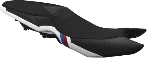 Luimoto - Luimoto Motorsports Edition Rider Seat Covers - Black Suede/Blue/Red/White - 8141102