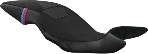Luimoto - Luimoto Motorsports Edition Rider Seat Covers - Black Suede/Blue/Red/Black - 8151101