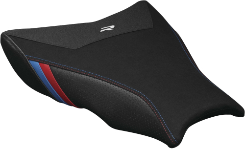 Luimoto - Luimoto Motorsports Edition Rider Seat Covers - Black Suede/Red/Blue/Perforated/CF Black - 8211101