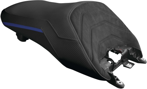Luimoto - Luimoto Technik Passenger Seat Covers - Black Suede/Blue/CF Black - 8101202