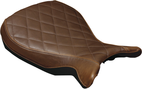 Luimoto - Luimoto Diamond Edition Rider Seat Covers - Vintage Brown/Perforated Black - 8161101