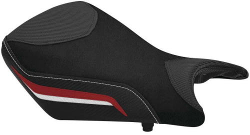 Luimoto - Luimoto Technik Rider Seat Covers - Black/CF Black/Red/White RR/CF White - 8021102
