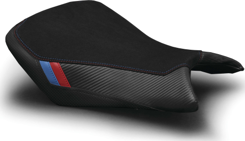 Luimoto - Luimoto Motorsports Edition Rider Seat Covers - Black/Blue/Red/CF Black/Perforated - 8072102