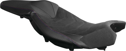 Luimoto - Luimoto Motorsports Edition Rider Seat Covers - Black Suede/CF Black/Red/Blue/Perforated - 8091103