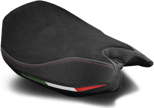 Luimoto - Luimoto Team Italia Rider Seat Covers - Suede Black/CF Black/Italian Flag/1199 - 1201101
