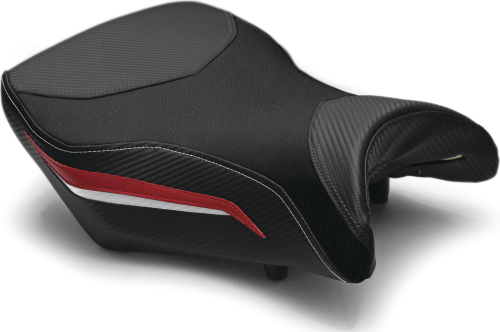 Luimoto - Luimoto Technik Rider Seat Covers - Black/CF Black/Red/CF White - 8041102