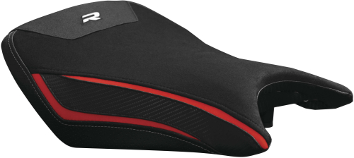 Luimoto - Luimoto Technik Rider Seat Covers - Black Suede/Red/White R Logo - 8061101