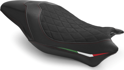 Luimoto - Luimoto Diamond Edition Rider Seat Covers - Suede Black/CF Black - 1442101