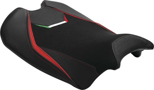 Luimoto - Luimoto Veloce Rider Seat Covers - Suede Black/SP Red/Italian Flag - 1451101