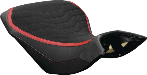 Luimoto - Luimoto Team Italia Rider Seat Covers - Suede Black/CF Black/Red - 1331101